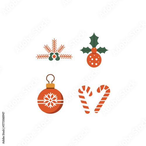 Festive christmas ornaments and decorations a colorful holiday scene silhouette