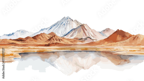 San Pedro de Atacama. San Pedro de Atacama hand drawn watercolor illustration