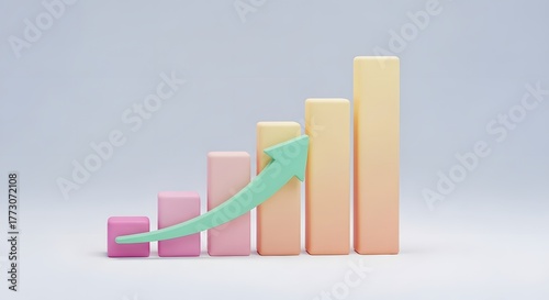 Growth Bar Chart Pastel Colors. Business Success Infographic. Up Arrow Free Download Growth Bar Chart Pastel Colors. Business Success Infographic. Up Arrow - GFXLoad