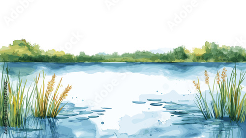 Lake Maracaibo. Lake Maracaibo hand drawn watercolor illustration