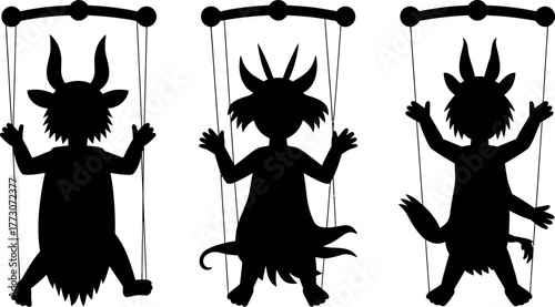 Three silhouettes of a woman performing squats in a fitness demonstration