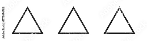 Set of grunge borders in triangle form