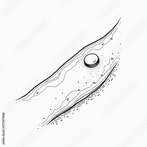 Abstract illustration of a tablet on a textured surface  