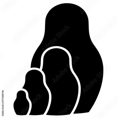 Levels of Self-Discovery Vector Icon of Nesting Dolls
