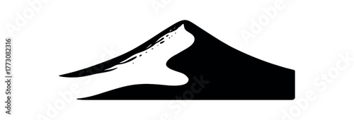 sand dune crest flat black solid vector illustration isolated on white background