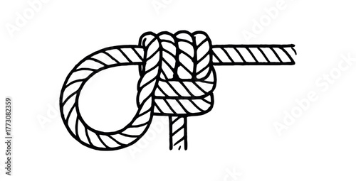 hand drawn cute doodle style rope wrap weaving vector line illustration line isolated on white background