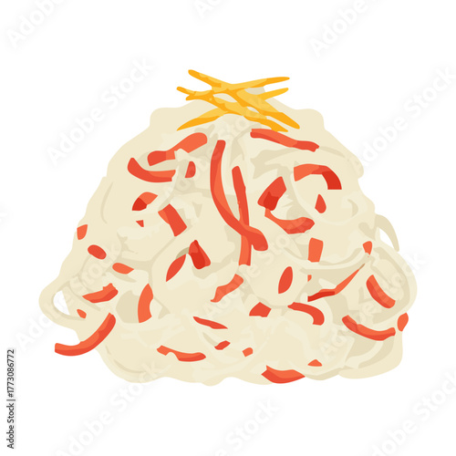 紅白なます　水彩風手描きベクターイラスト