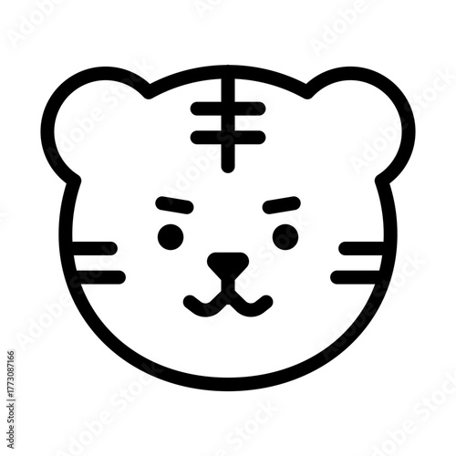 동물 얼굴 아웃라인 아이콘 호랑이