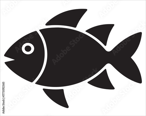 Simple marine fish illustration for seafood and fishing themes