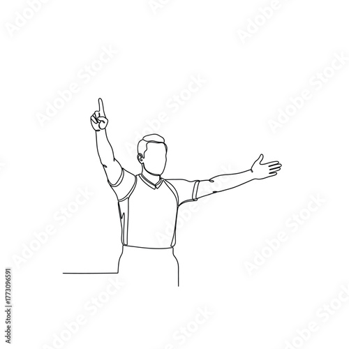 American football referee signaling a touchdown silhouette