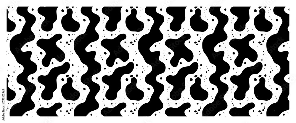 Naklejka premium Seamless Pear Pattern Modern Minimal Black And White Vector Background