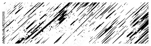 Fotografie Diagonal Speed Lines Grunge Texture Abstract Streaks Black and White Vector Back