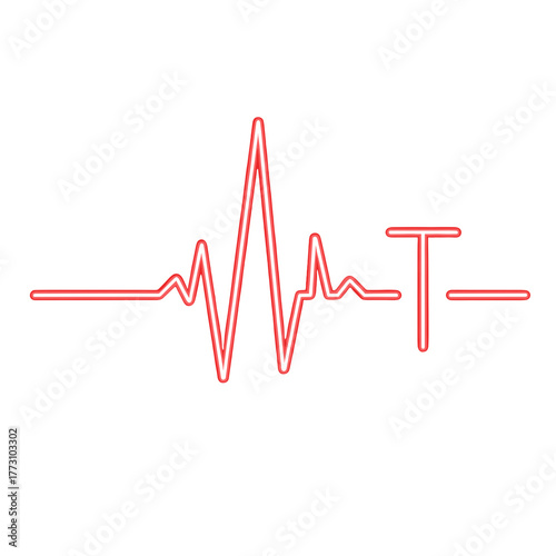 Medical heartbeat electrocardiogram vector illustration on transparent background
