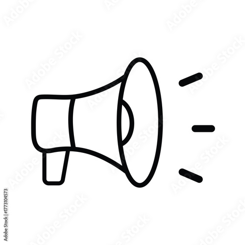 Megaphone Line Icon – Announcement and Marketing Symbol for Advertising, Promotion, and Communication Design