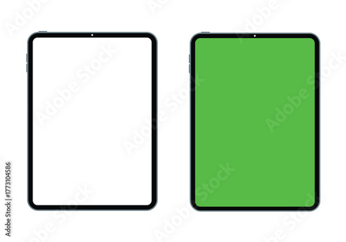 MobileTablet Mockup with Green Screen and Blank Display – Digital Device Template for App, UI, and Presentation Design