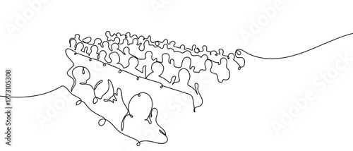 One continuous line of seminar classes outline isolated vector illustration Editable stroke.