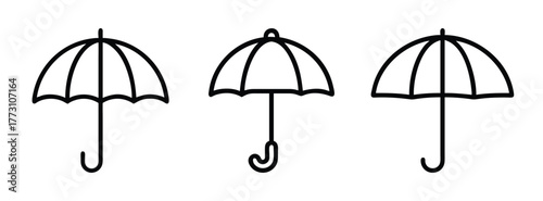 Umbrella vector illustration: rain protection, weather accessory, parasol, rain gear, doodle art