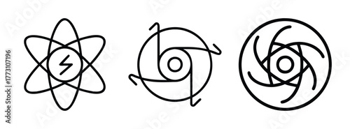 Abstract science symbols atom energy vortex design elements for graphic and web design projects needs