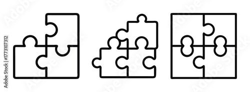 Puzzle pieces vector illustration for jigsaw puzzles and problem solving concepts and design elements