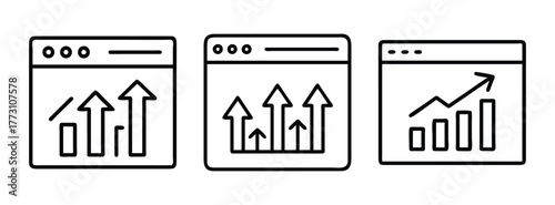 Website analytics dashboard showing growth and positive trends for business performance metrics