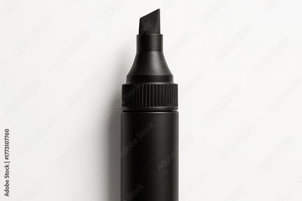 Fototapeta premium Sleek black permanent marker pen isolated on white with rich felt tip texture