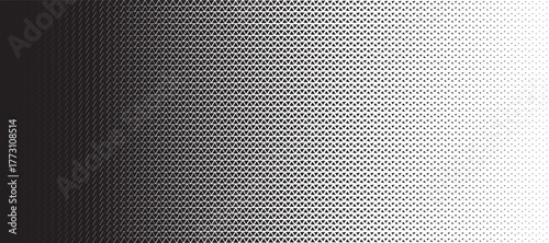 Triangle linear halftone pattern background. Abstract geometric backdrop with trendy mosaic effect. Dynamic fade.