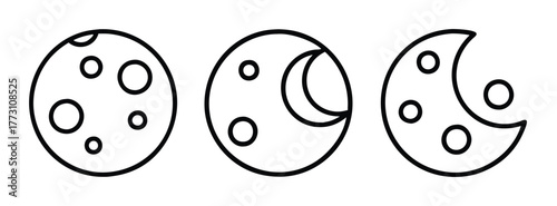 Moon phases vector illustration astronomy lunar cycle celestial bodies space science design graphic 
