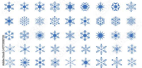 Magical winter snowflakes collection for holiday designs and festive backgrounds - perfect for seasonal promotions, crafts, and cheerful decorations