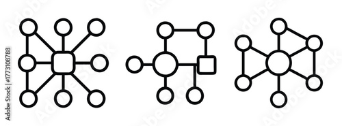 Diagrams network graph topology connection node point data structure illustration scheme design concept