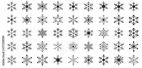 Delicate snowflakes collection for creating winter magic, perfect for holiday cards, seasonal designs, and frosty backgrounds