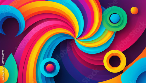 dynamic rainbow swirl with ...