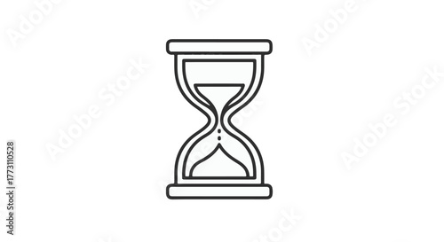 Simple outline of an hourglass symbolizing the passage of time and urgency.