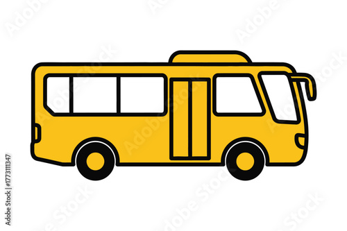 Yellow bus illustration representing public transportation