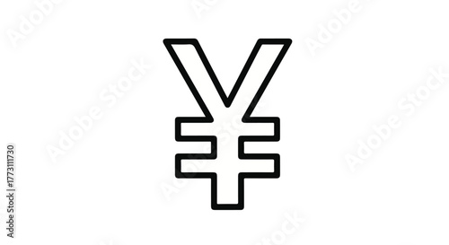 Clean line art symbol representing the Japanese Yen currency