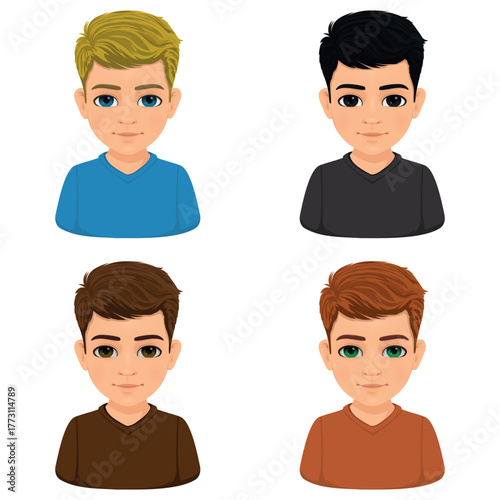 boy with different colored hair and eyes