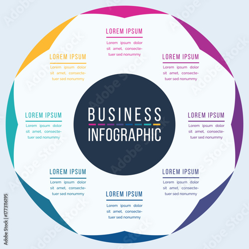 Circle Infographic Design 8 Options