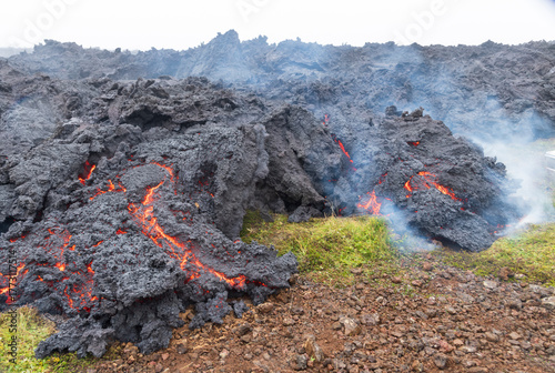 Lava and Burning Grass