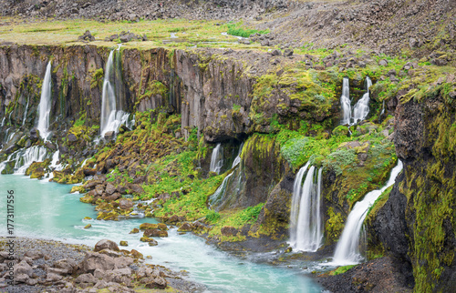 waterfall in the mountains
