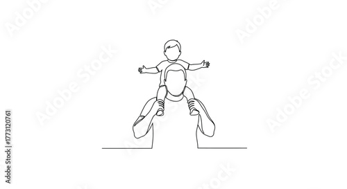 Sketch of a young boy riding a horse with outstretched arms