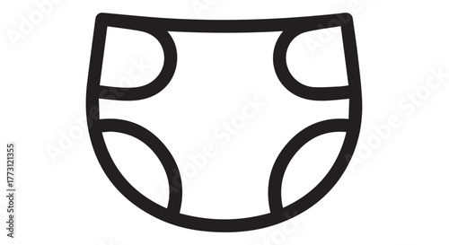 Outline of a baby diaper isolated on transparent background