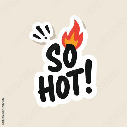 Bold “So Hot!” lettering with heat accents. Ideal for spicy dishes, hot snacks, grilling brands, spicy sauce packaging, and restaurant promotions.