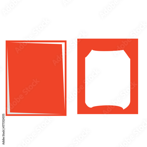 Red square frames on white background border shape design template graphic abstract illustration vector modern art element empty