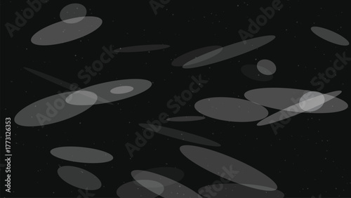 Abstract dark background with scattered light gray ellipses and ovals