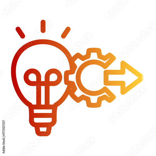 Innovation Realization Implementation icon from the Personal Growth icon collection (Outline Gradient Style)