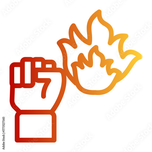 Fearless Determination Strength icon from the Personal Growth icon collection (Outline Gradient Style)