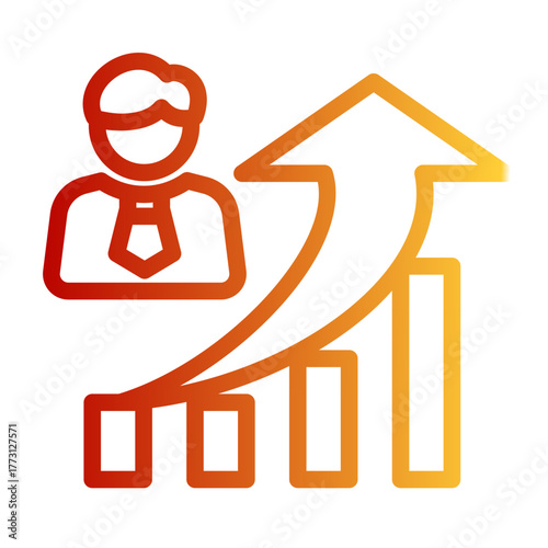 Self Development Competency Improvement icon from the Personal Growth icon collection (Outline Gradient Style)