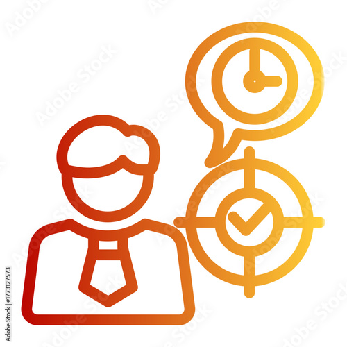 Self Control Punctuality Efficiency icon from the Personal Growth icon collection (Outline Gradient Style)