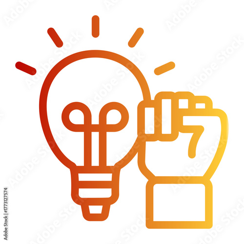 Motivational Uplift Encouragement icon from the Personal Growth icon collection (Outline Gradient Style)