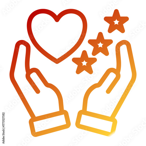 Thankfulness Appreciation Recognition icon from the Personal Growth icon collection (Outline Gradient Style)