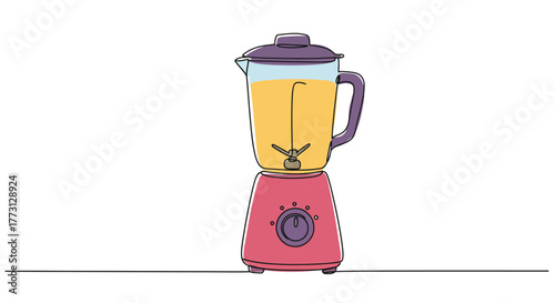 Simple line art illustration of a modern kitchen blender appliance